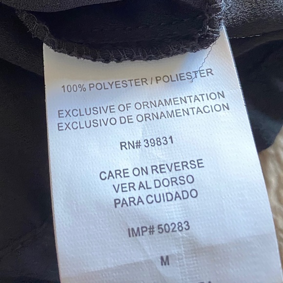 Black Long Sleeve Blouse with cutout detailing on sleeves, Size M - Picture 8 of 11